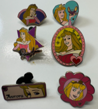 Lot of 6 Disney Sleeping Beauty Princess Aurora Trading Pins - £15.68 GBP