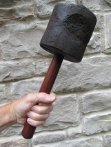 Primitive Wood Mallet Tool Carpenter Kitchen Hammer Antique Amish Country - £36.71 GBP