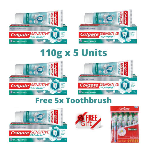 Primary image for Colgate Toothpaste Sensitive Pro Relief Enamel Repair - x 5 (Free 5x Toothbrush)