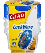 GLAD LockWare Plastic 3 Food STORAGE CONTAINERS + 3 LIDS Small 16 ounce ... - £84.57 GBP