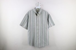 Vintage 90s Streetwear Mens Large Striped Color Block Short Sleeve Button Shirt - £26.74 GBP