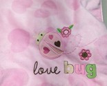 Carters Just One Year Love Bug Baby Blanket Ladybug Pink Hearts Brown Sh... - $19.79