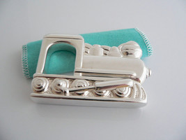 Tiffany &amp; Co Train Rattle Silver Engine Toy Heirloom Baby Shower Gift Pouch Love - £637.88 GBP