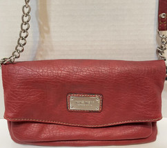 Nine West Womens Crossbody Organizer Purse Small 9&quot; x 5&quot; Closed Red Faux... - £13.00 GBP