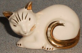 Homer Laughlin HARLEQUIN ANIMAL SERIES White and Gold CAT - £44.20 GBP