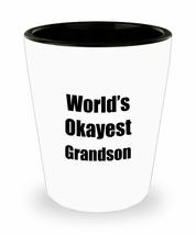 Grandson Shot Glass Worlds Okayest Funny Gift Idea For Liquor Lover Alcohol 1.5o - £9.78 GBP