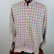 Alan Flusser Mens XL Cotton Colorful Multicolor Check Print Long Sleeve ... - $22.94