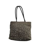 Bueno Y2K Leopard Tapestry Tote Bag Braided Handles Early 2000s - $25.20