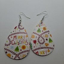 Christmas Earrings Fun Party Candy Fun Sun Tree  Hook white red green OPTION 1 - £5.53 GBP
