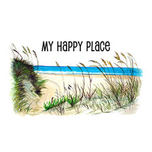 My Happy Place Beach Scene Vinyl Decal Sticker - Car Truck RV Cooler Tumbler - £5.58 GBP+