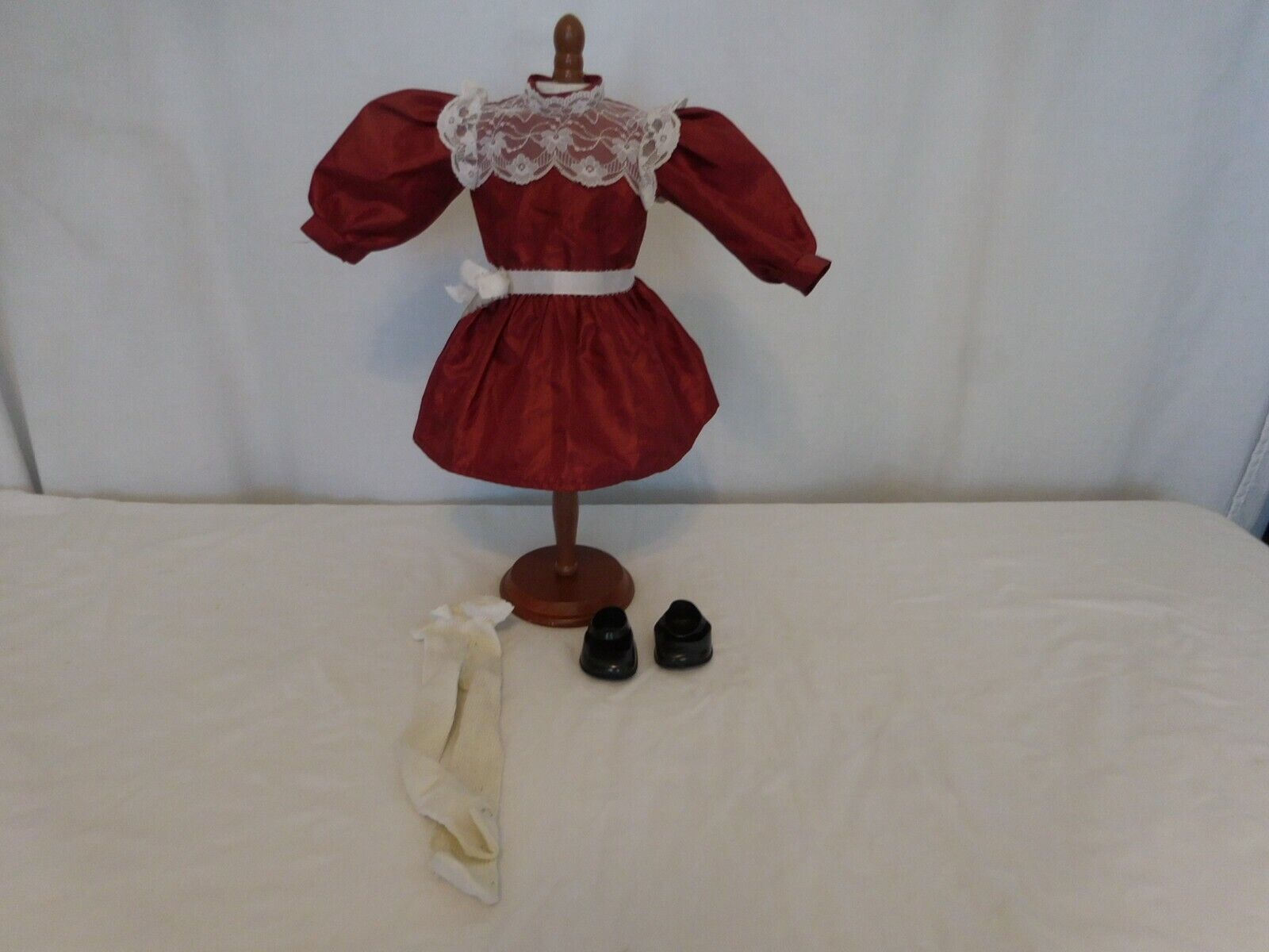 American Girl Samantha Christmas Cranberry Party Dress Pleasant Co 1990  + - $58.43