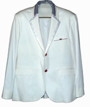 Mondo White Men&#39;s Cotton  Fancy Jacket Blazer Size 2XL - £73.26 GBP