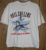 Phil Collins Concert Tour Shirt Vintage 1990 Serious Tour Single Stitched LARGE - £129.83 GBP