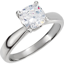 Cushion Diamond Engagement Ring 14K White Gold (0.91 Ct H VS1 Clarity) GIA  - £2,977.42 GBP