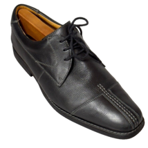 SANDRO Men’s Shoes Black Pebble Leather Lace Up Cap Toe Oxford Dress Size 13D - £21.57 GBP
