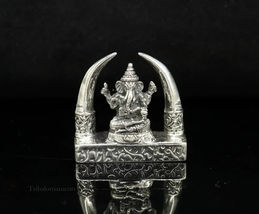 925 sterling silver lord Ganesha statue sculpture  puja article Art154 - $136.61
