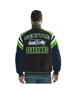 G-III Officially Licensed NFL Seattle Seahawks Varsity Suede Leather Jac... - £85.27 GBP