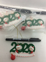 LOT 3 Christmas Hanging Ornaments 2020 Mask Xmas Santas Decor w Personal... - £1.57 GBP
