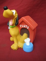 Vintage Disney Pluto and Dog House Vinyl Bank with Original Coin Stopper  - $29.69