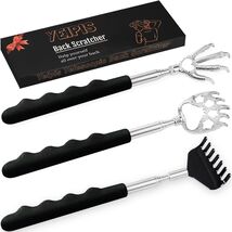3Pc Extendable Back Scratcher Stainless Steel Portable Telescoping Rubbe... - $11.09 CAD