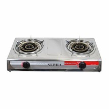 PROPANE STAINLESS 2 DOUBLE HEAD BURNER GAS STOVE  20000 BTU w/Gas Regula... - $79.46
