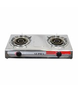 PROPANE STAINLESS 2 DOUBLE HEAD BURNER GAS STOVE  20000 BTU w/Gas Regula... - $1,504.05 MXN