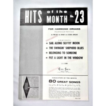 Sheet Music Hits Of The Month No. 23 For Hammond Organs Ethel Smith Vint... - $281.56 MXN