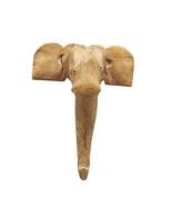 Elephant Head Rustic Coat Wall Hanger Hand Carved Wood Folk Art Africa J... - $7.50
