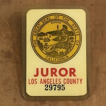 Vintage California Los Angeles County Juror Id Tag for the State of California - £31.00 GBP