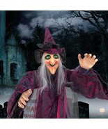 Halloween Life-Sized Prop Soundable Hanging Witch With Light-Up Eyes 71I... - £47.01 GBP