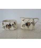 Vintage Sandland Ware Creamer &amp; Open Sugar Bowl Platinum Ivory England 6&quot;w - €10,96 EUR