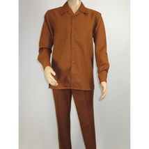 Men's MONTIQUE Two Piece Set Walking Leisure Suit 2372 Cognac Tone on Tone image 2