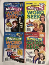 Lot of 4 Penny Press Spotlight Movie &amp; TV Word Seek Puzzles Books 105-10... - £15.76 GBP