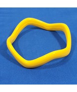 Vintage 80s Yellow Abstract Wave Bracelet Bangle Plastic - £9.49 GBP