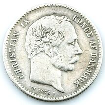 1876 DENMARK 1 KRONE CHRISTIAN IX COIN VERY FINE - $2,230.63 MXN