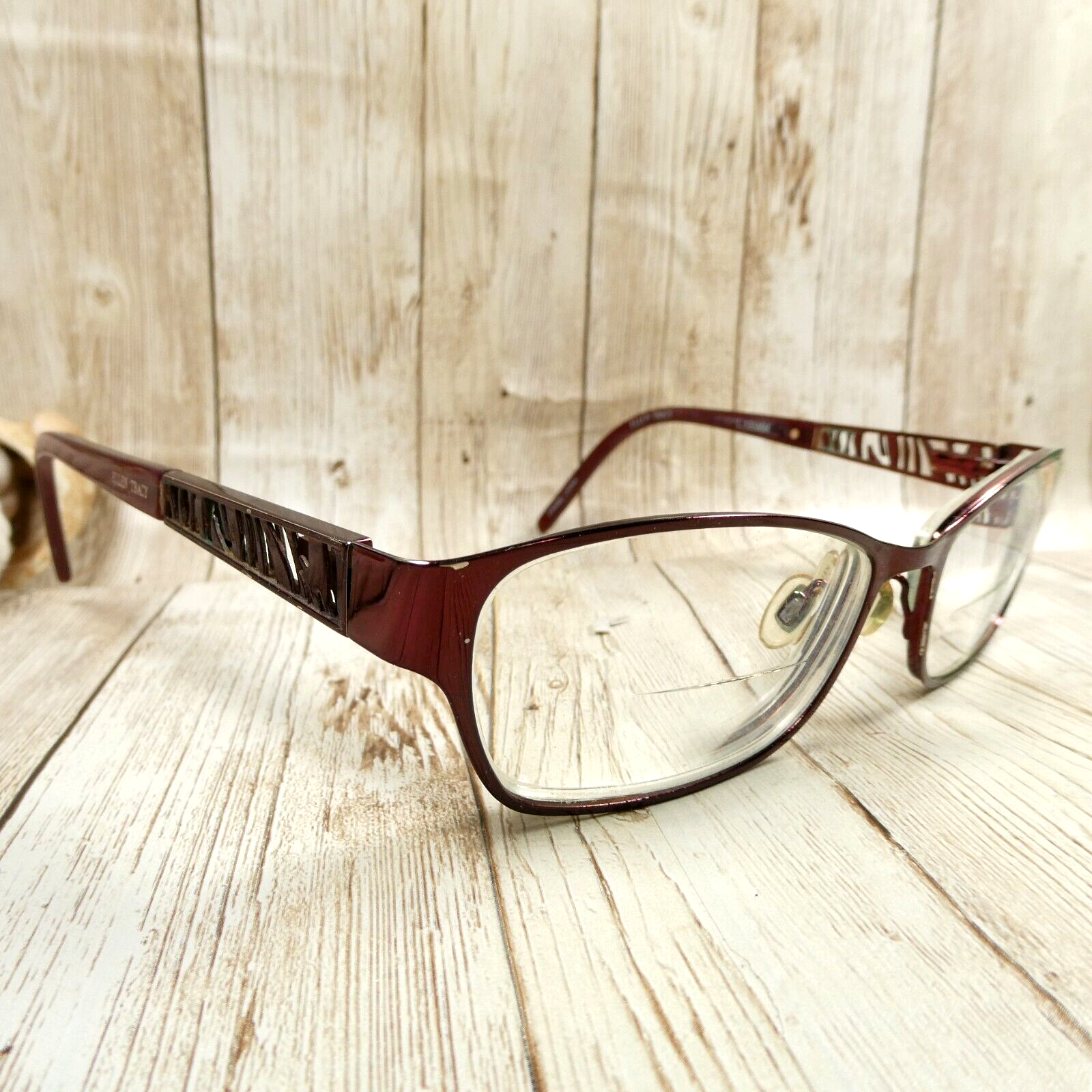 Ellen Tracy Polished Burgundy Metal Eyeglasses - Naples 54-16-135 - $28.68