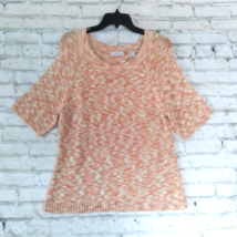 Villager By Liz Claiborne Sweater Womens XL Pink Marled Knit Top Neutral Coastal - £19.48 GBP