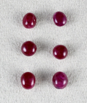 Certified Natural Burmese Ruby Cabochon 6 Pcs 15.40 Cts Gemstone Pair Earring - £6,643.40 GBP