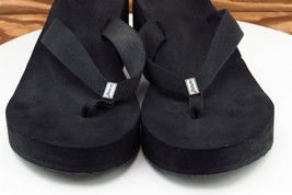 Reef Sz 10 M Black Flip Flop Fabric Women Sandals - £15.49 GBP