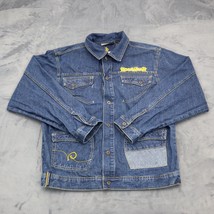 Roca Wear Jacket Boys XL Blue Denim Cotton Spread Collar Button up Front Pocket - $29.68