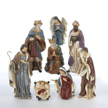 Kurt S. Adler Hand Painted 9&quot; Resin 8 Piece Nativity Set Christmas Decoration - £63.05 GBP