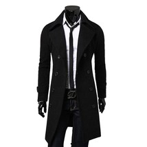 Fashion  Autumn Jacket Long Trench Coat Men High Quality Self-Cultivation Solid  - £440.20 GBP