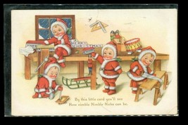 Vintage Holiday Postcard 1917 Embossed Christmas Nimble Nicks Postage Due Cancel - £10.19 GBP