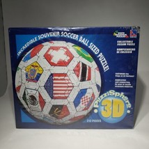 White Mountain PuzzliSphere 3D Jigsaw Puzzle 212 Pc Soccer Ball 32 Natio... - $29.95