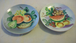 VINTAGE PAIR OF UCAGCO CHINA HAND PAINTED FRUIT PLATES - £31.32 GBP