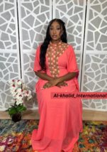 Moroccan New Maxi Royal Gown Pink Long Georgete Kaftan Dubai Women Dress... - $69.00