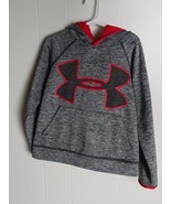 Boys Under Armour Storm 1 Gray Hoodie Red Logo pouch pocket Size YXS - $260.95 MXN