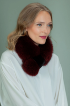 Red Fox &amp; Mink Fur Keyhole Scarf - £109.63 GBP