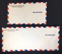 Vtg Air Mail Envelope Lot  Hollywood Roosevelt Hotel California Ephemera Prop - £15.02 GBP