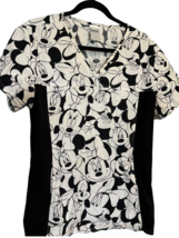 Tooniforms by Cherokee Women&#39;s V-Neck Disney Minnie Mouse Print Scrub Top size L - $18.76